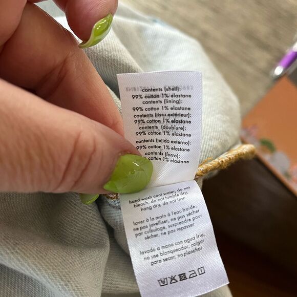 We Wore What Cut Out Light  Denim Mini Skirt sz L NWT - Picture 5 of 5